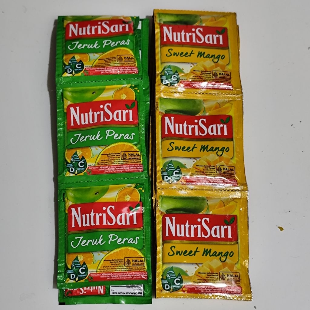 

Nutrisari rasa mangga & rasa jeruk peras (1gtg isi 10sachet)
