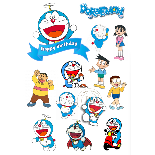 TOPPER Cake DORAEMON /Hiasan Kue ULTAH Anak
