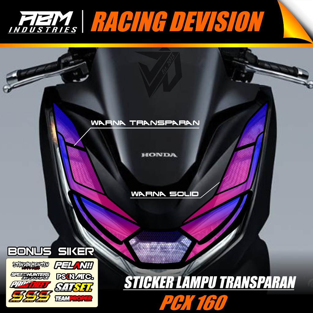 Stiker Transparan Lampu PCX 160 /  Sticker Variasi Lampu Alis Motor Honda PCX 160