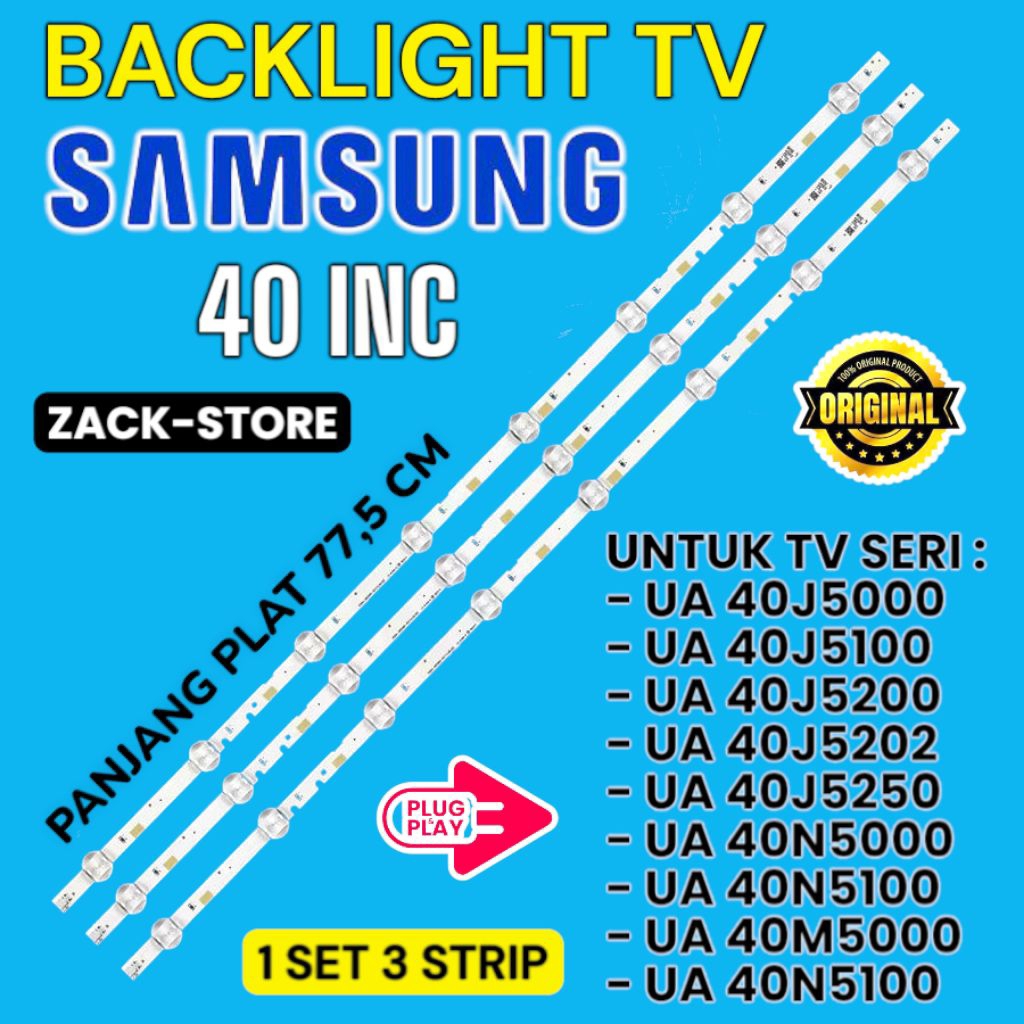 BACKLIGHT TV LED SAMSUNG 40 INC UA40J5000 UA40J5100 UA40J5200 UA40J5202 UA40J5250 UA40N5000 UA40N510