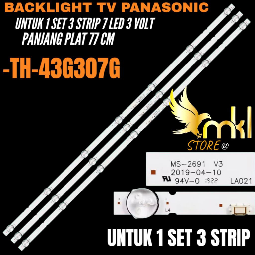 BACKLIGHT TV LED PANASONIC 43 INCH TH-43G307G BACKLIGHT TV LED PANASONIC