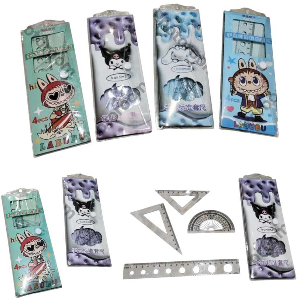 

Penggaris Set Fancy 4 In 1 Panjang 20cm Pvc Motif Kartun Murah