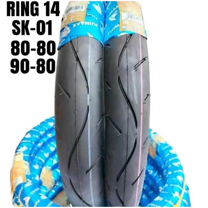 BAN LUAR BISA SEPASANG DAN SATUAN SK01 RING 14 80-80-90-80 BAN BARU HARGA SATUAN SEPASANG Sesuai Fot
