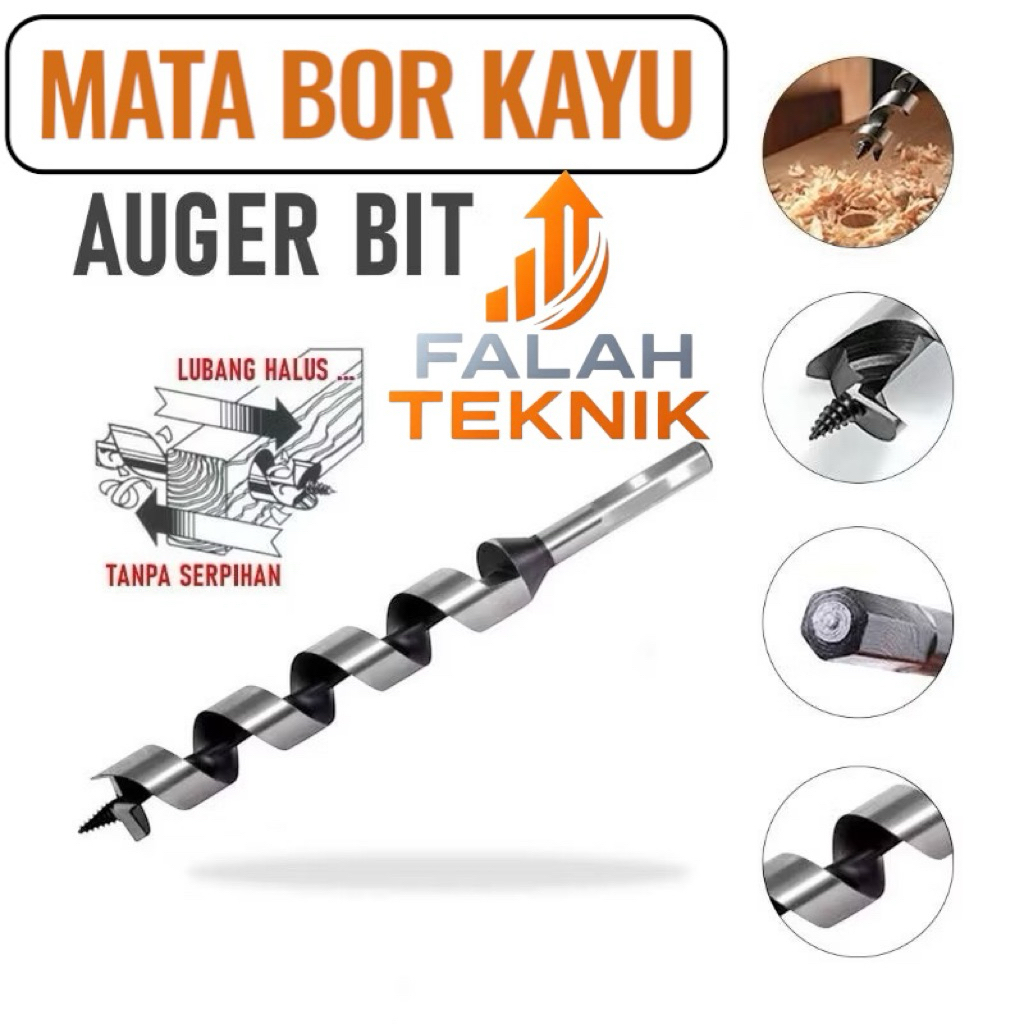 MATA BOR KAYU DOUBLE THUNDER Mata Bor Kayu SPIRAL AUGER BITS  SDS DRILLBITS FOR WOOD