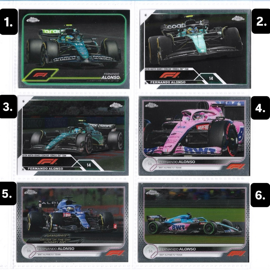 Kartu f1 Topps Chrome - Fernando Alonso (Aston Martin)