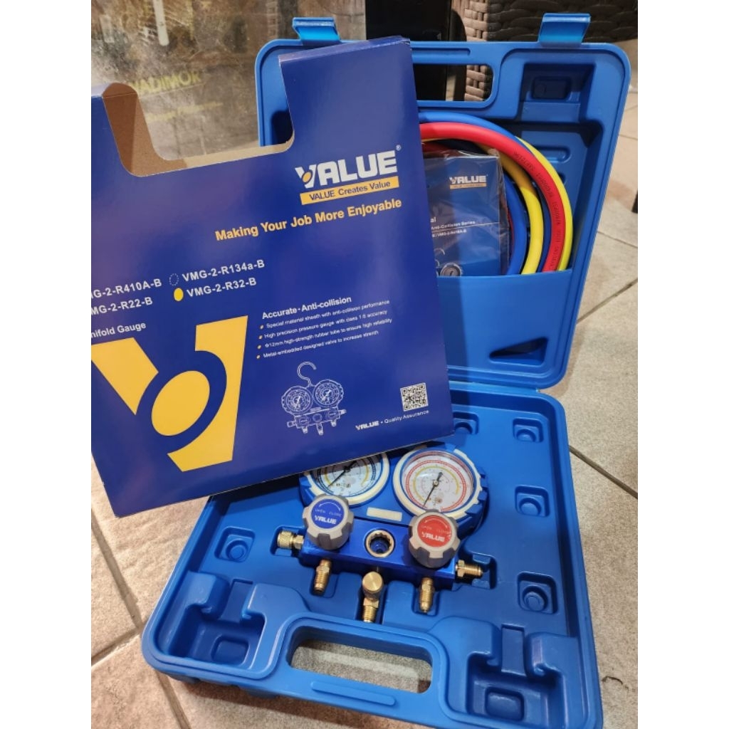 MANIFOLD SET VALUE R32 | ANALYZER AC VALUE VMG-2-R32-B (KEMASAN BOX)