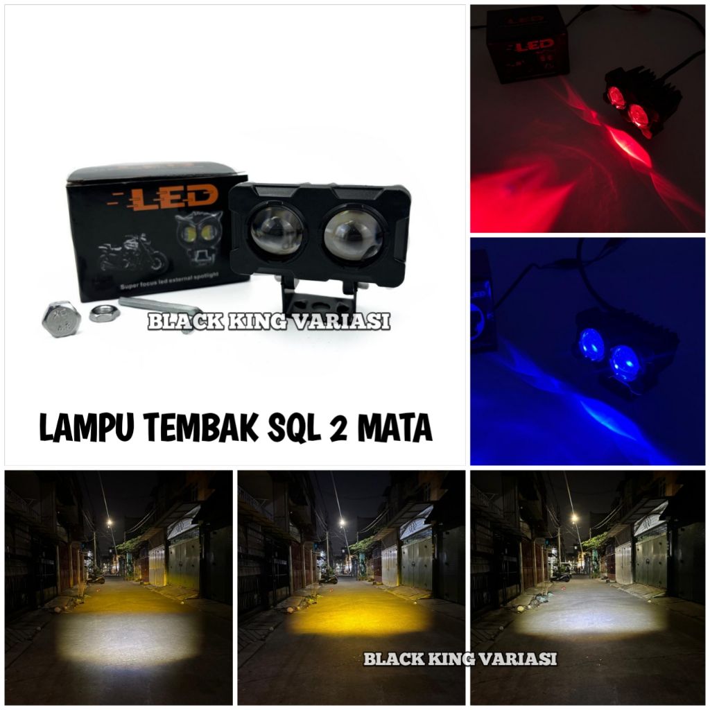 Lampu Tembak SQL 2 Mata LED Universal Lampu Tembak Laser 2 Mata Lampu Tembak Sorot Sql 2 Mata