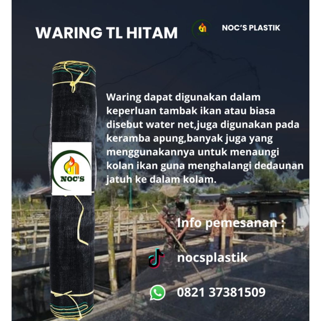 Waring jaring pagar/ waring tl hitam lebar 1,2 meter
