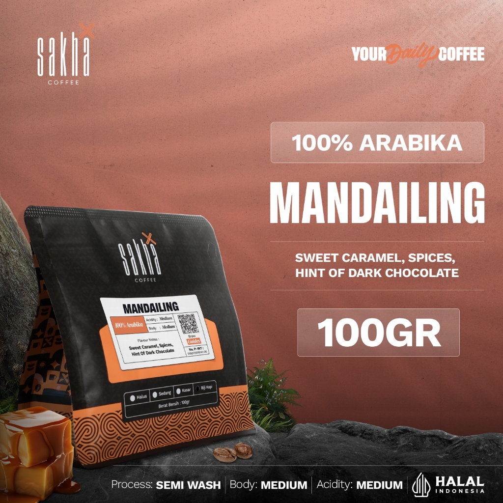 

Kopi Arabika Mandailing Mandheling Arabica Coffee Beans 100 Gram Coffe Roastery