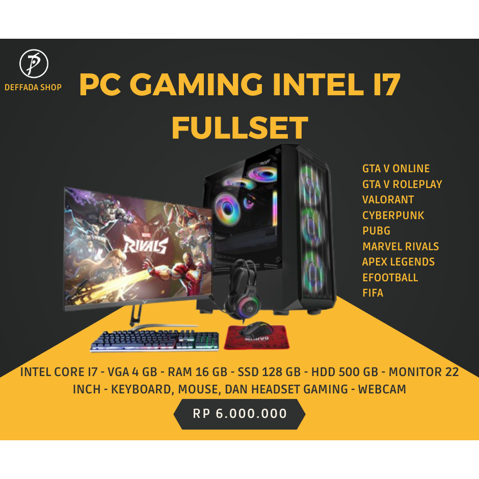 PC GAMING INTEL CORE I7 MURAH FULLSET