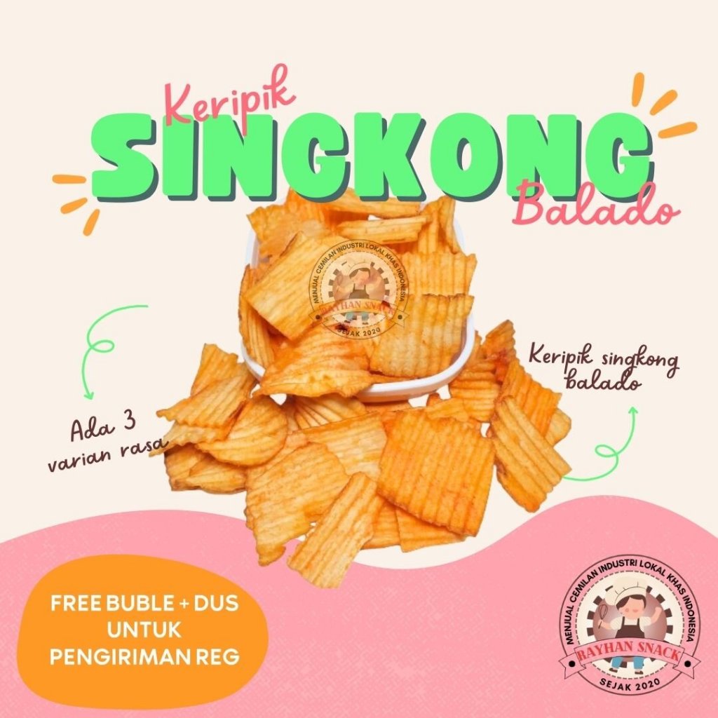 

EG Keripik Singkong Balado / Kripik Singkong Chuba Balado Tes Kiloan Terlaris