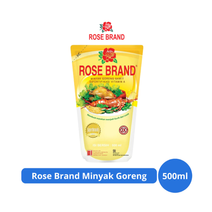 

Rose Brand Minyak Goreng Pouch 500 ml Murah & Hemat
