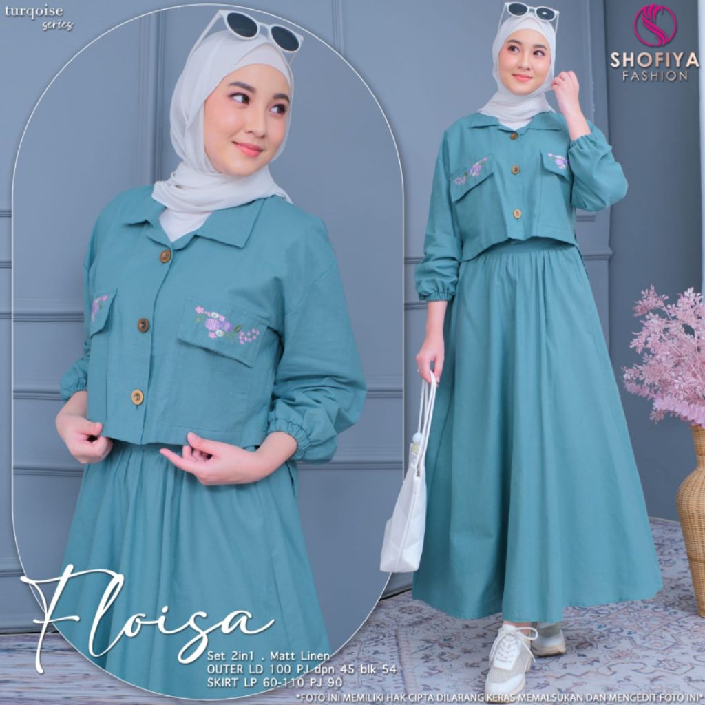 (NEW) SETELAN WANITA FLOISA 2IN 1 BY SHOFIYA // FASHION MUSLIM //MELIA SET BY SHOFIYA