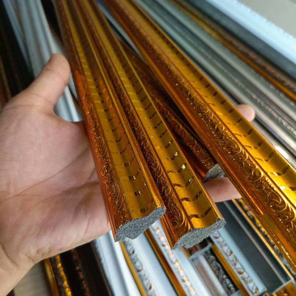 figura batangan 3cm FULL EMAS / lis plavon / figura 3d / batangan pigura ukir