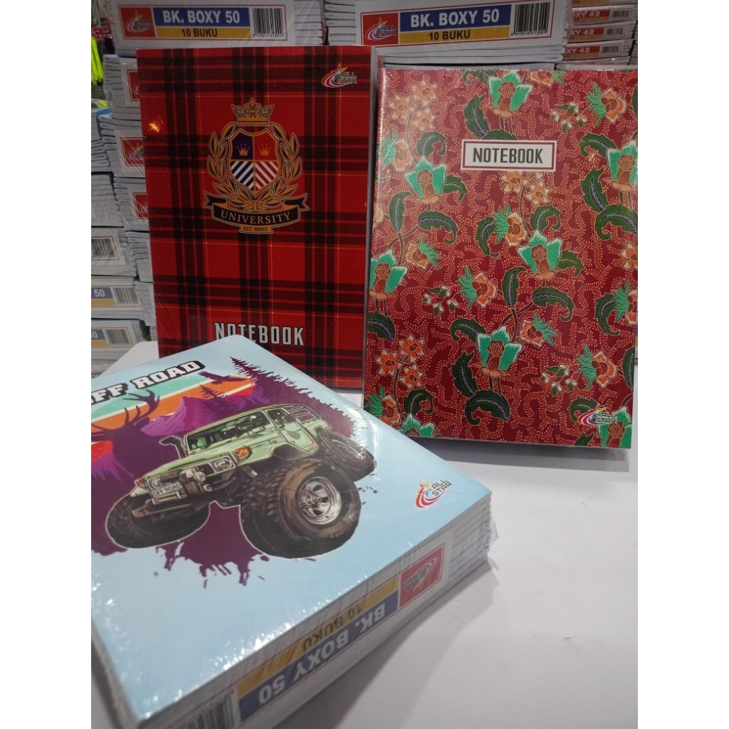 

Buku Tulis Boxy All Star Isi 50 Lembar ( 1 Pak = 10 Pcs)