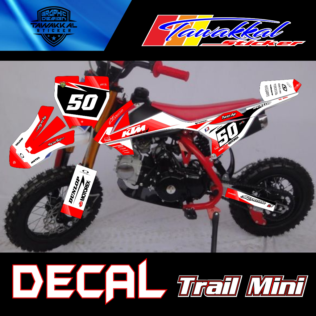 Stiker decal motor trail mini LENKA MXGP 50L motif gradasi