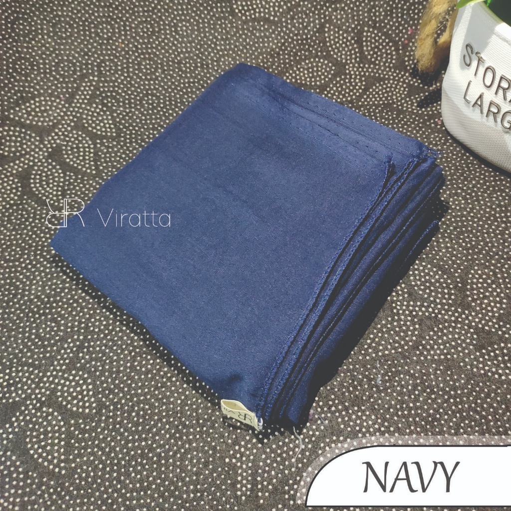 Hijab segi empat paris jadul kerudung biru dongker kekinian jilbab navy polos berkualitas original