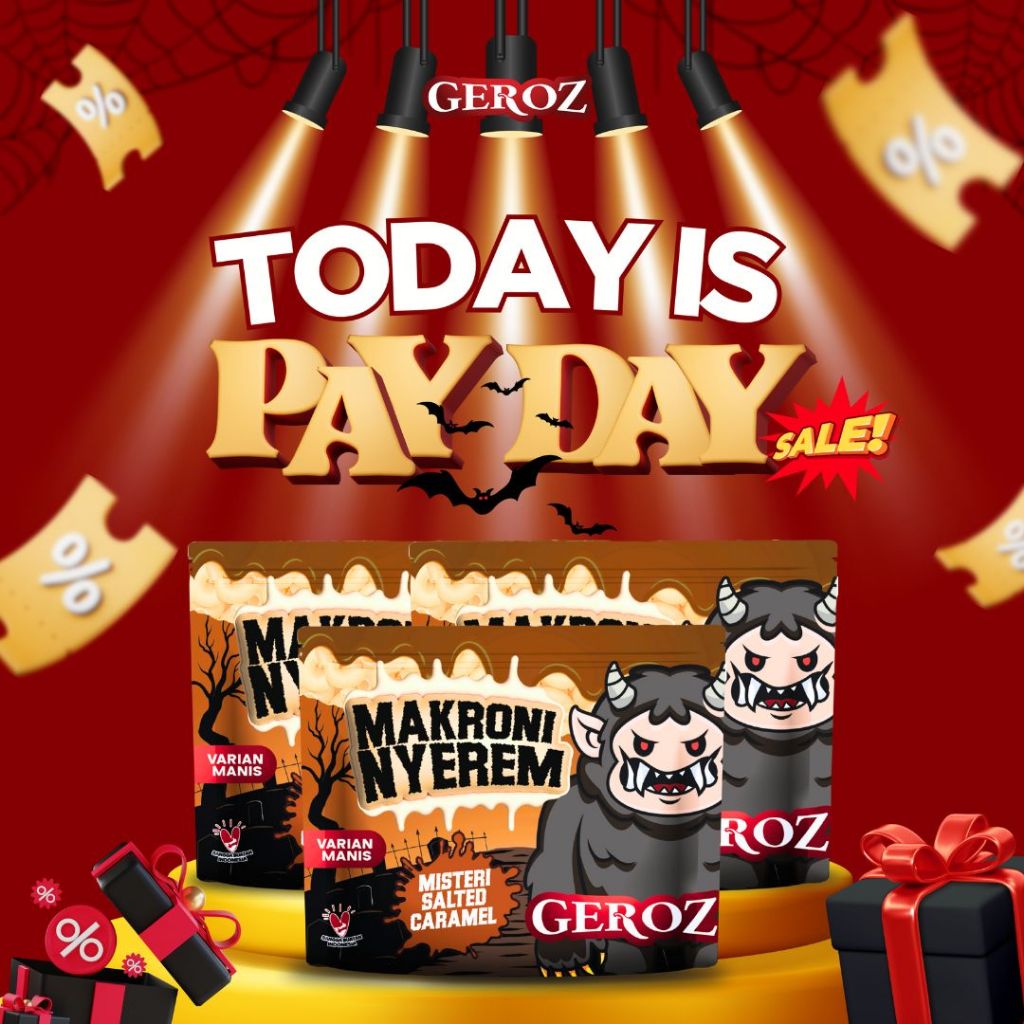 

candygurll Geroz - Makroni Nyerem - varian manis rasa salted caramel isi 3