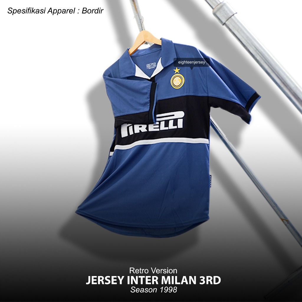 RETRO Inter 3RD 1998 1999 Baju Bola Inter Milan Grade Ori Import