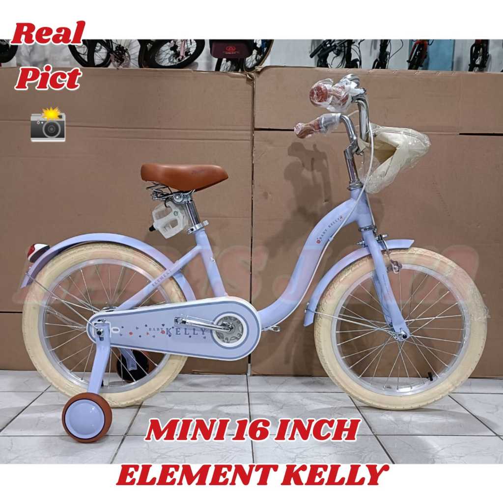 Sepeda anak ELEMENT KELLY 16 INCH , sepeda anak perempuan mini 16 element , sepeda keranjang ukuran 