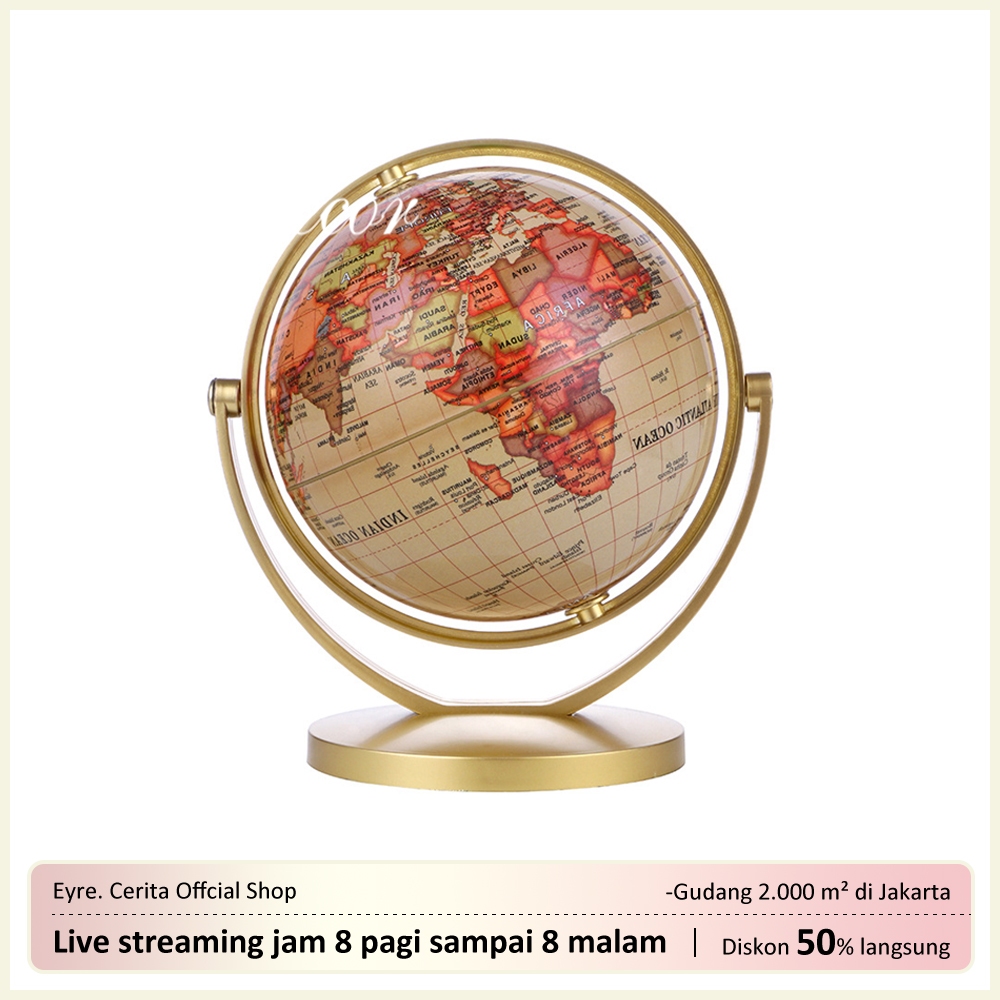 

Eyre （Jaminan Kualitas ☀）16 Cm/14 Cm Emas Peta Dunia Dunia 360 ° Berputar dengan Berdiri Sekolah Geografi Perlengkapan Pendidikan Anak-anak Menjelajahi Rumah Kantor DekorasiGold World Globe Map 360° Rotating With Stand School Geography Educational