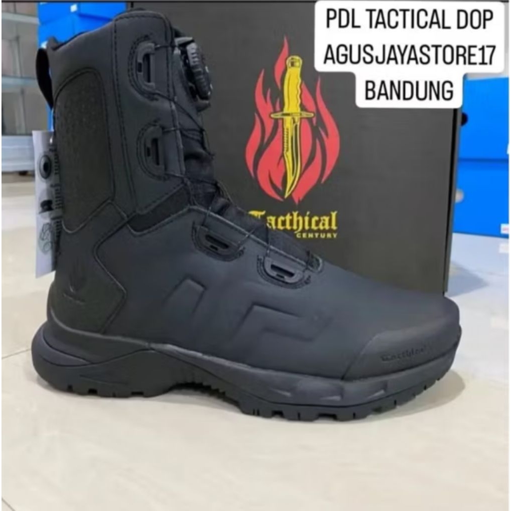 SEPATU PDL TACTHICAL CENTURY BOA TALI PUTAR FULL KULIT ASLI