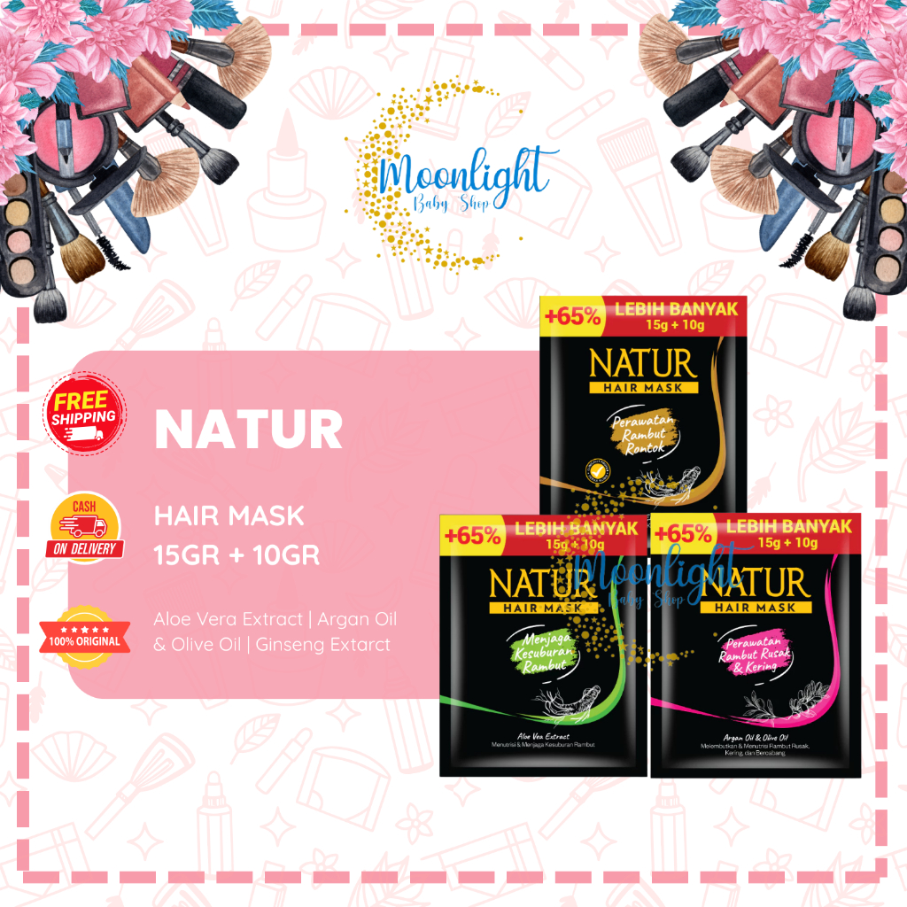 Natur Hair Mask Extract +65% Lebih Banyak 15g+10g | Menjaga Kesuburan Rambut