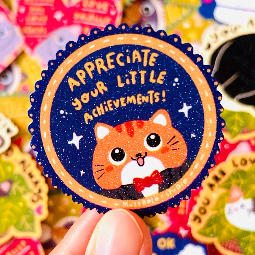 

Aesthetic die cut sticker | sticker kata-kata | vinyl sticker | handmade sticker | waterproof sticker |sticker laptop | sticker hp