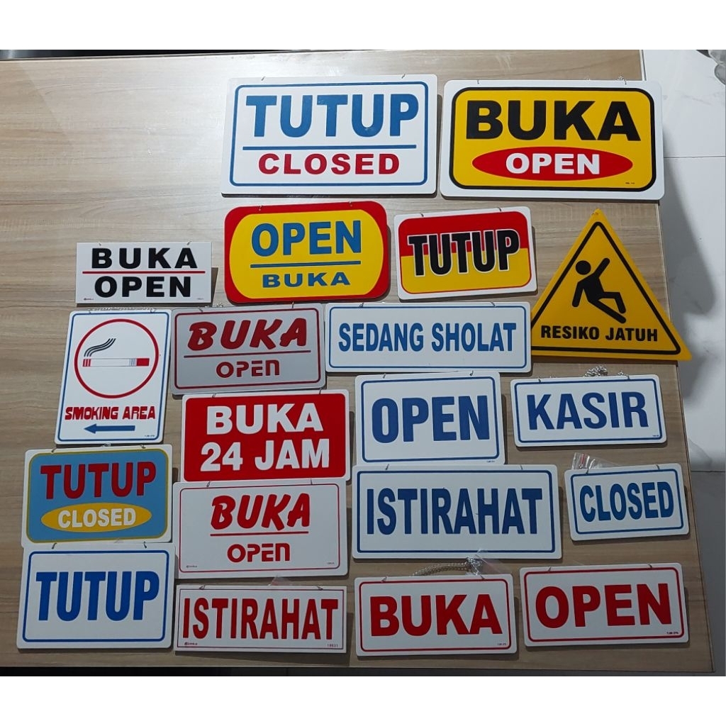 

Variasi Label Acrylic Print 2 sisi | Buka, Tutup, Istirahat, Kasir, dll