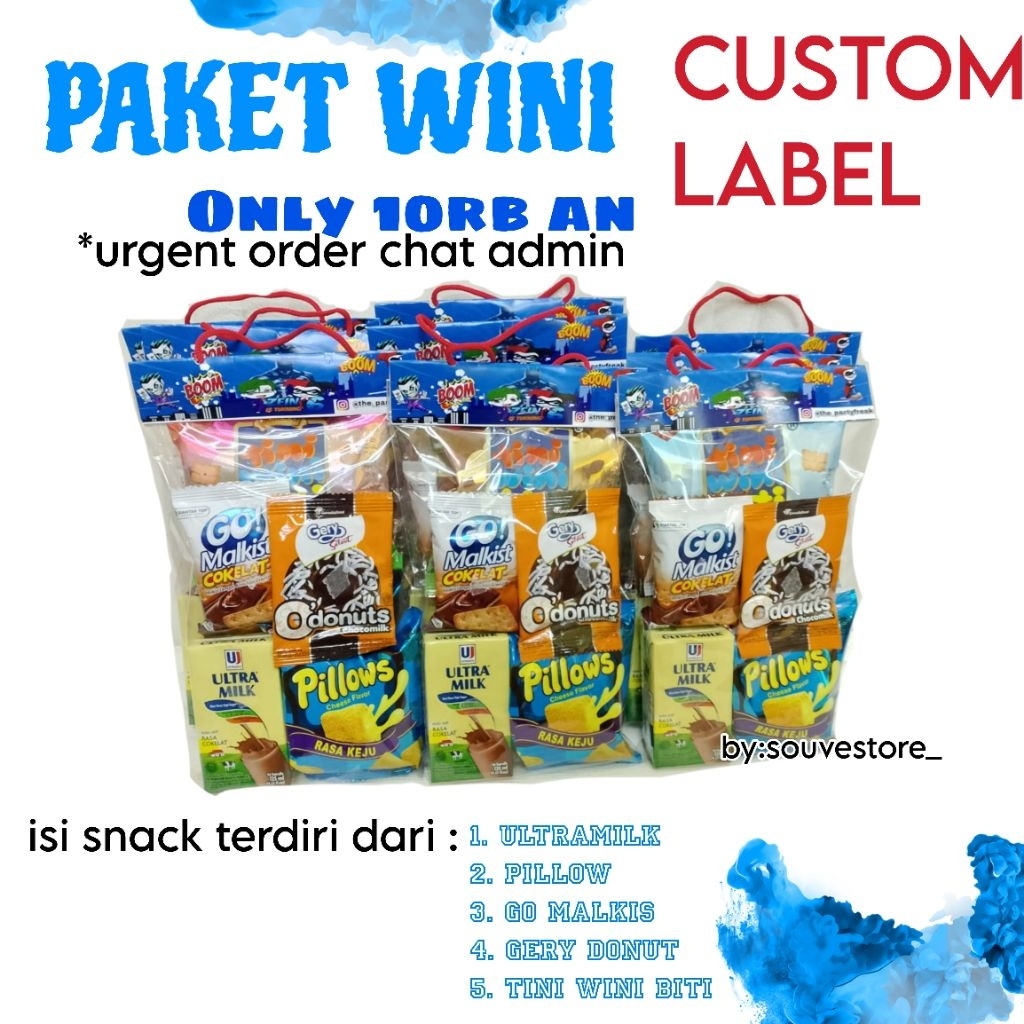 

Paket snack mini label 10rb an || Paket ulang tahun anak || Snack ulang tahun anak|| paket snack murah