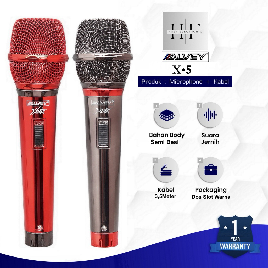 Microphone Kabel ALVEY X5 Mik Kabel Vocal Karaoke Mik Original HF_ELECTRONIC