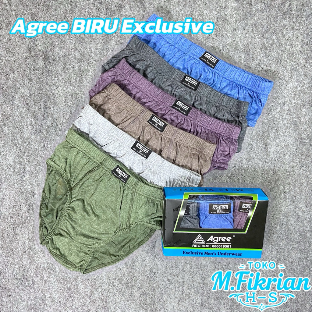 CD Pria AGREE 8889 Isi 3 Pcs – Celana Dalam Katun Dewasa Model Maxi Original