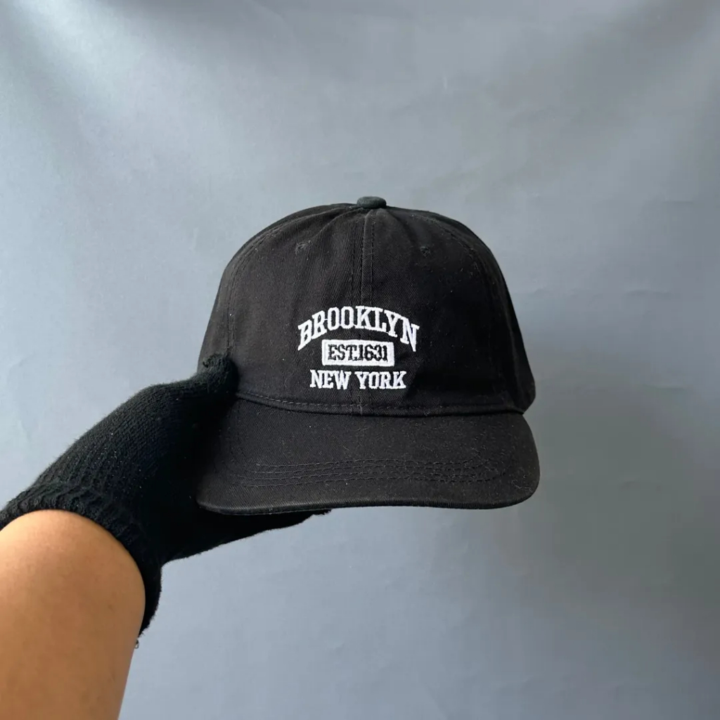 Topi Simple Cap Unisex Pria Wanita BROOKLYN Hitam