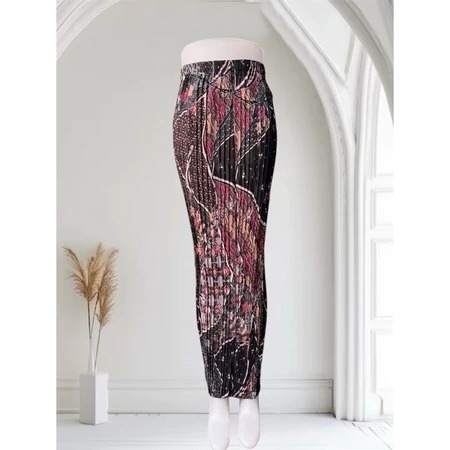 Rok Plisket Bawahan Kebaya Aneka Pilihan Motif ( AS MERAH ) | Rok Plisket/Rok Plisket Wanita/Rok Pli