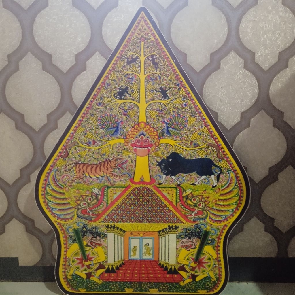 ORNAMEN LAMPU PLAFON MOTIF GUNUNGAN WAYANG+LAMPU