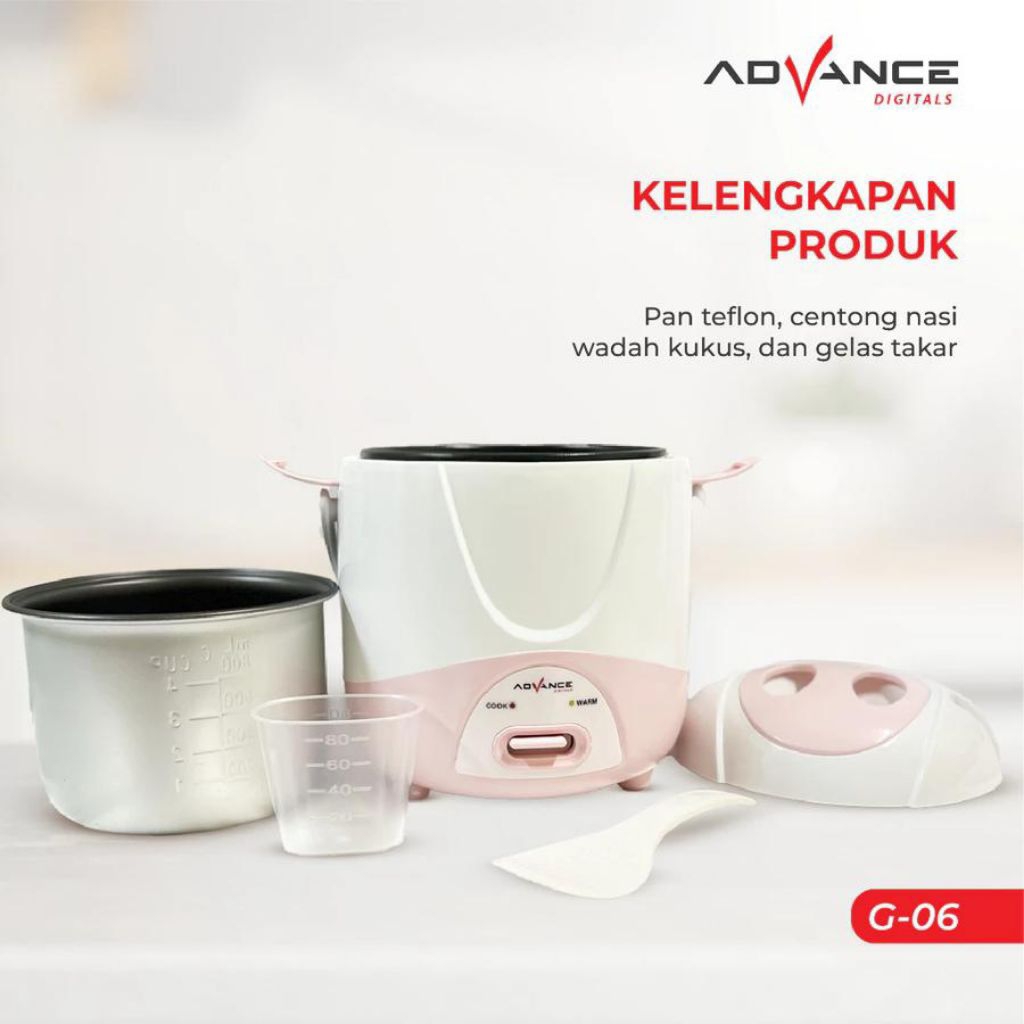 BESTPROMO Advance Digitals Mini Rice Coocker G06 Rice Coocker Kecil Anak Kosan Low Watt Penanak Nasi