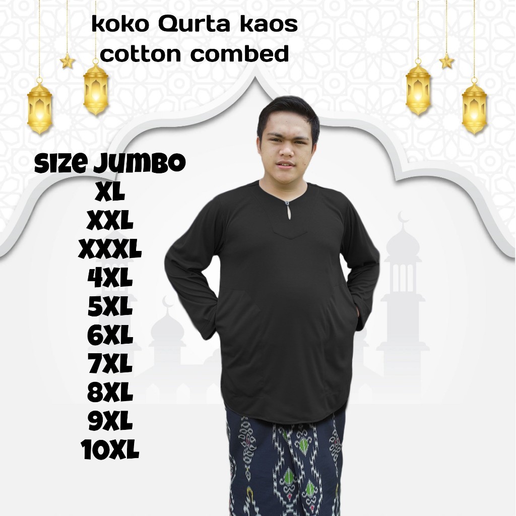 Koko Kurta Koko Pria Dewasa Koko Kaos Pria Dewasa Kurta Lengan Panjang Kancing 1 - Katun Madinah Siz
