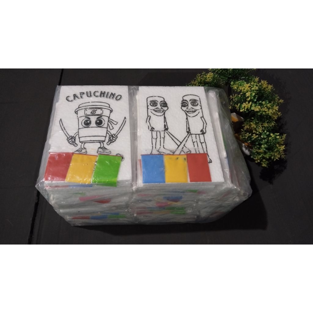 

40 PCS PAKET LENGKAP Gambar Mewarnai Styrofoam 10x16 Cm