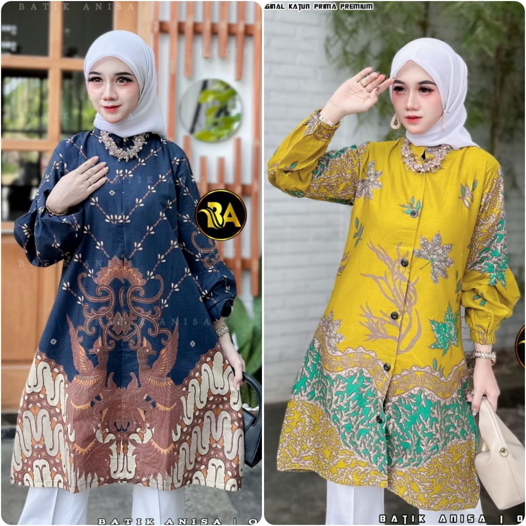 Atasan Batik Couple | Tunik Seragam Kerja | Tunik Batik Modern | Tunik Batik Wanita Modern