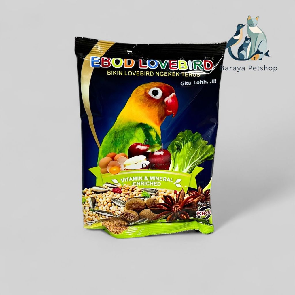 Ebod Lovebird Pakan Burung 200g – Pakan Lovebird Enriched Vitamin & Mineral