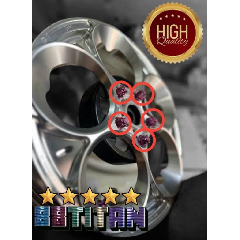 Vespa, Mur Titanium Set Velg Belakang Vespa Matic Gr5