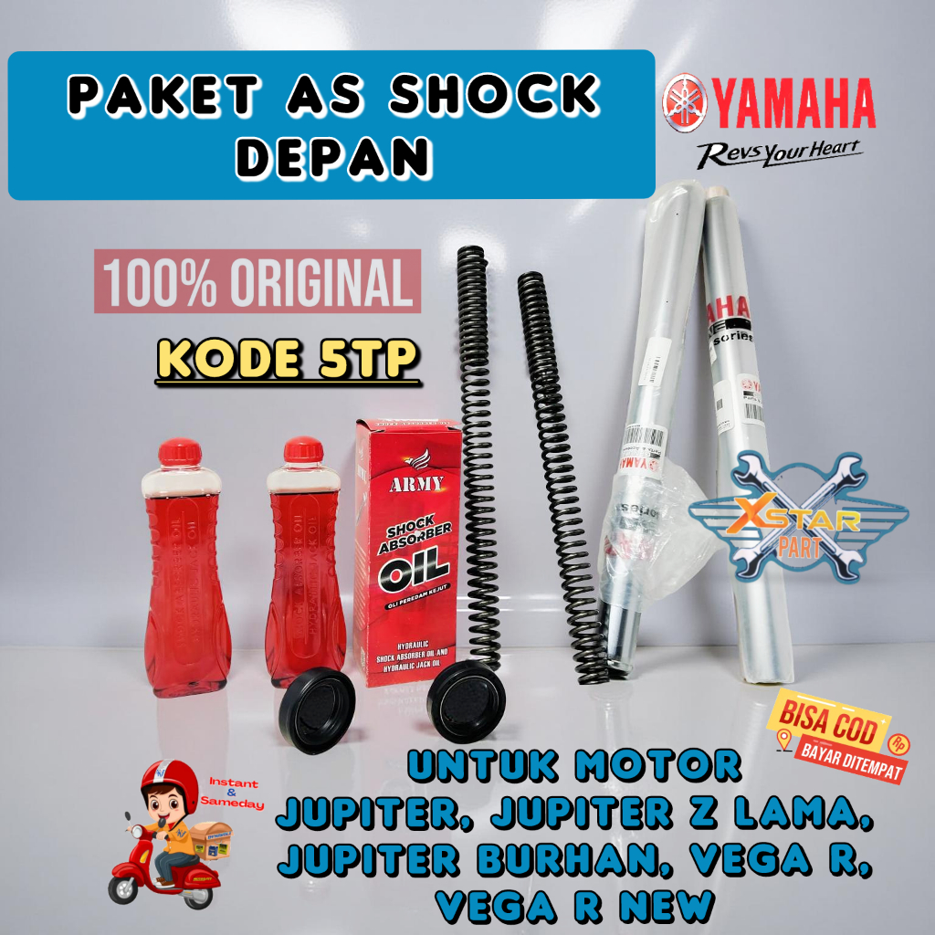 ORI PAKET AS SHOCK DEPAN KODE-5TP AS+SEAL+PER+OLI ASLI ORIGINAL YAMAHA BURHAN/JUPITER Z/BURHAN/VEGA 