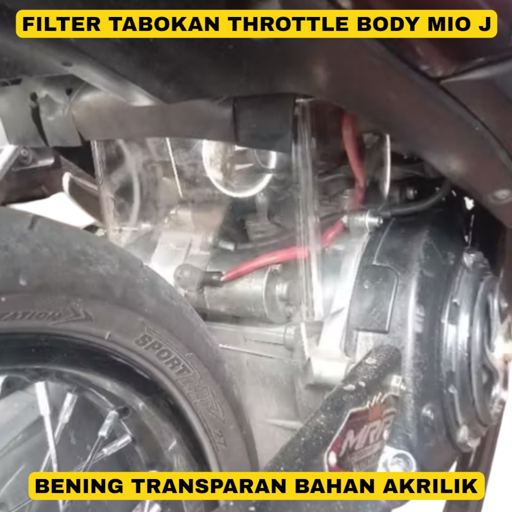 FILTER KARBU/THROTTLE BODY TABOKAN COVER THROTTLE BODY MIO J MIO GT SOUL GT 115i AKRILIK TRANSPARAN