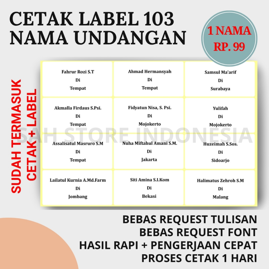 

CETAK LABEL NAMA UNDANGAN 103 - PRINT NAMA UNDANGAN - CETAK STIKER NAMA UNDANGAN - REQ FONT