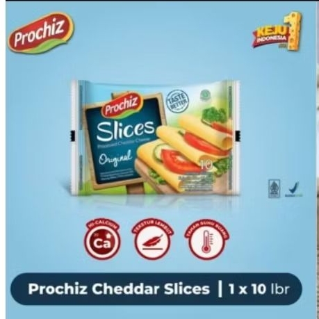 

keju cheddar prochiz isi 10slice/premium keju cheddar slice isi 10