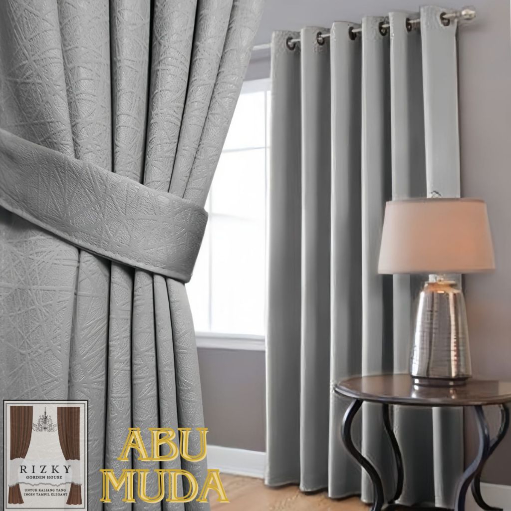 Gorden Jendela Warna Abu Muda | Gorden Ruang Tamu | Gorden Minimalis | Gorden  | Gorden Pintu | Gord