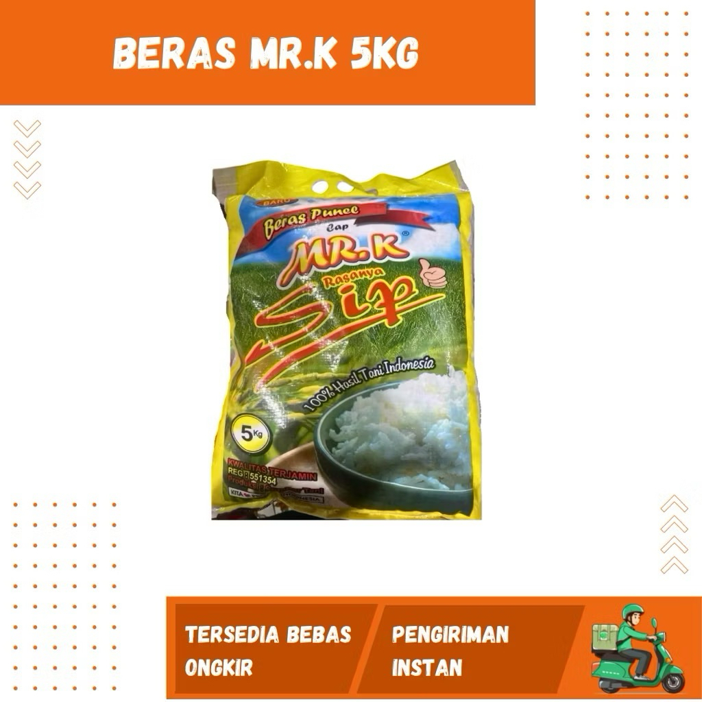 

Beras Mr.k 5kg - Beras kepala - Beras Mekar - Beras Wangi - Beras Murah Surabaya