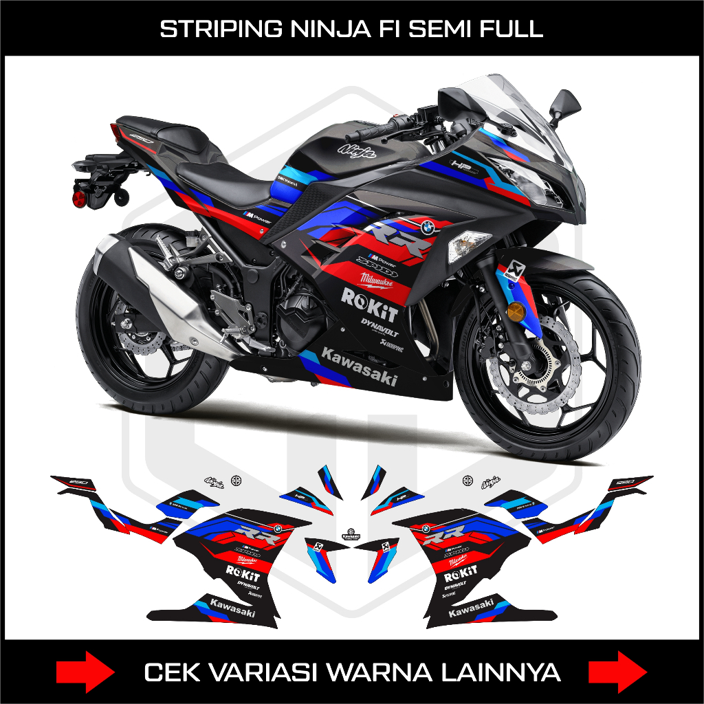 STRIPING NINJA FI 250 OLD LIVERY KRT ROKIT - DECAL STICKER KAWASAKI NINJA 250 FI SEMIFULL