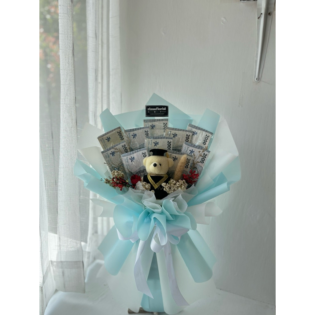 Buket bunga uang Pecahan 2000, 10Lembar