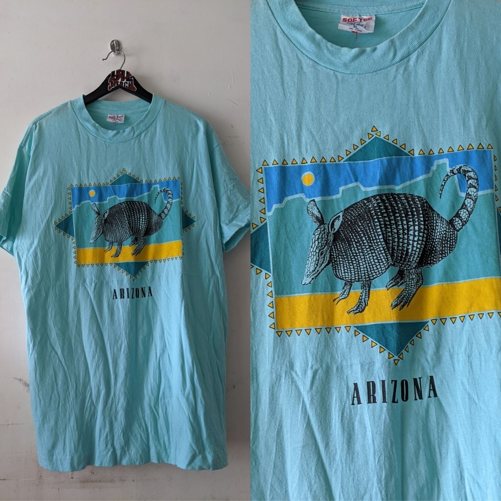 (Kaos Art) Vintage Arizona "Armadillo" 90s Sof Tee - Tee Jays Graphic Tourist Tee